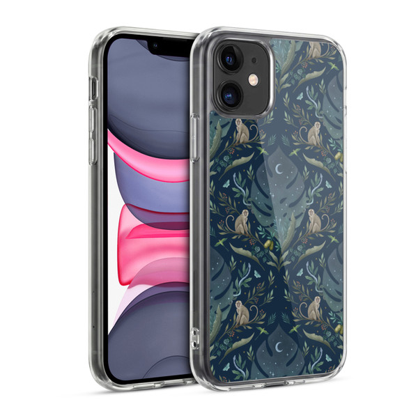 Episodic Drawing Art Monkey Tropical Light Pattern Soft Gel Case for Apple iPhone 11