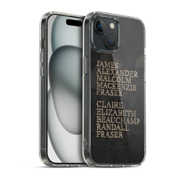 Outlander Graphics Names Soft Gel Case for Apple iPhone 15 & MagSafe
