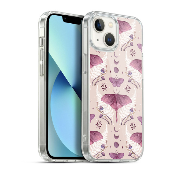 Episodic Drawing Art Emerald Pink Pattern Soft Gel Case for Apple iPhone 13