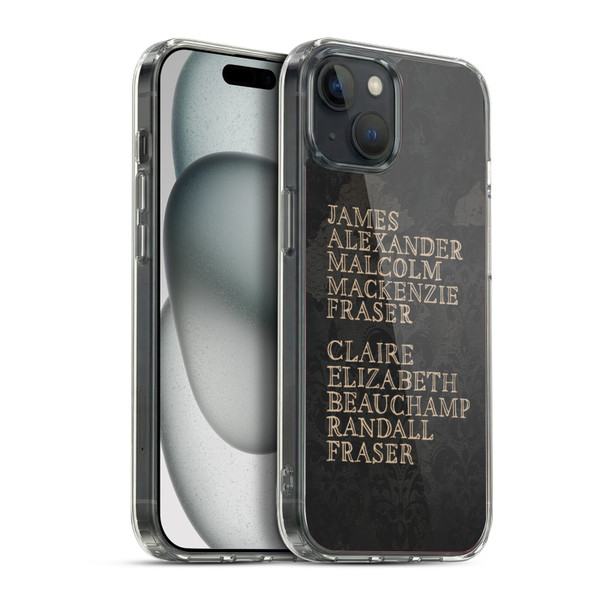 Outlander Graphics Names Soft Gel Case for Apple iPhone 15 Plus & MagSafe