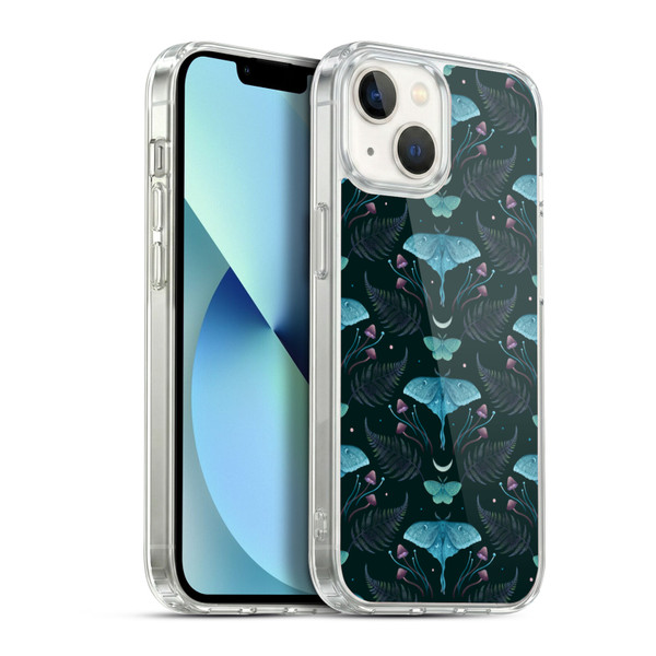 Episodic Drawing Art Emerald Pattern Soft Gel Case for Apple iPhone 13