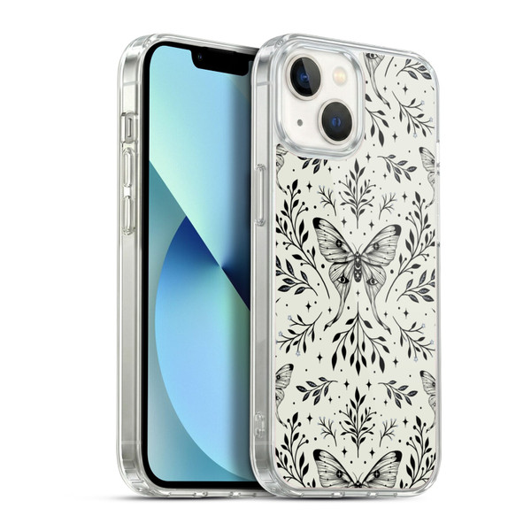 Episodic Drawing Art Mystical Butterfly Pattern Soft Gel Case for Apple iPhone 13