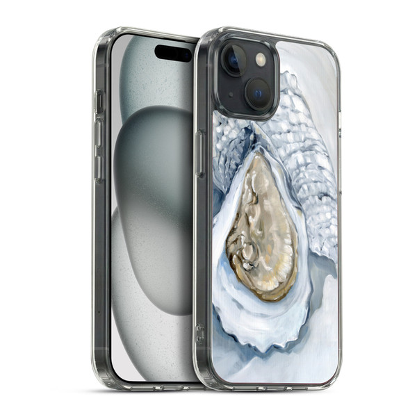 Paul Brent Sea Creatures Oyster White Soft Gel Case for Apple iPhone 15 Plus & MagSafe