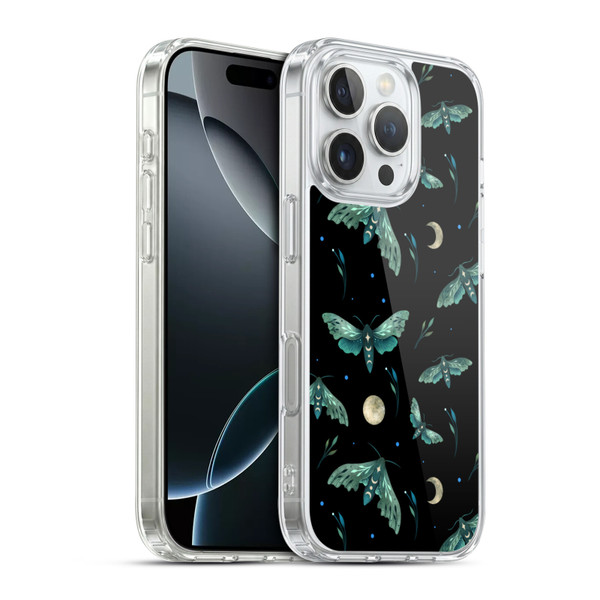 Episodic Drawing Art Lime Hawk Moth Pattern Soft Gel Case for Apple iPhone 16 Pro & MagSafe