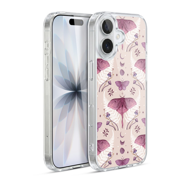 Episodic Drawing Art Emerald Pink Pattern Soft Gel Case for Apple iPhone 17
