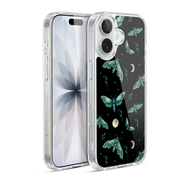 Episodic Drawing Art Lime Hawk Moth Pattern Soft Gel Case for Apple iPhone 17