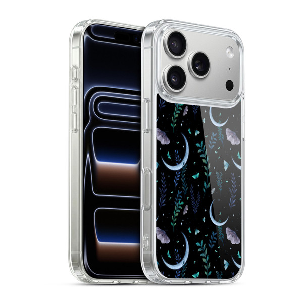 Episodic Drawing Art Moth Garden Pattern Soft Gel Case for Apple iPhone 17 Pro