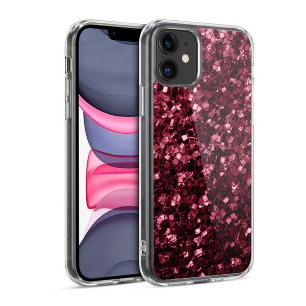 PLdesign Sparkle Prints Burgundy Red Soft Gel Case for Apple iPhone 11