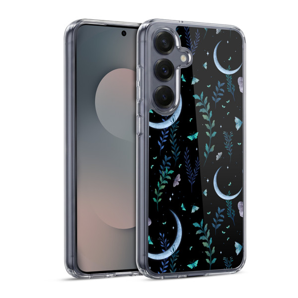 Episodic Drawing Art Moth Garden Pattern Soft Gel Case for Samsung Galaxy S25 & MagSafe