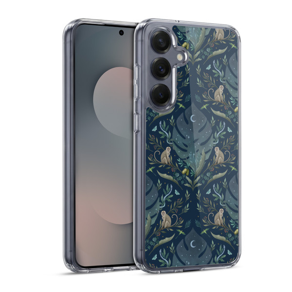 Episodic Drawing Art Monkey Tropical Light Pattern Soft Gel Case for Samsung Galaxy S25 & MagSafe