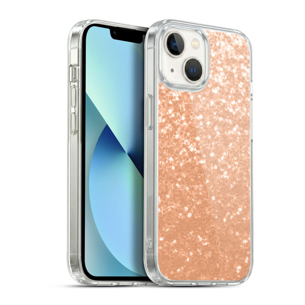 PLdesign Sparkle Prints Peach Soft Gel Case for Apple iPhone 13