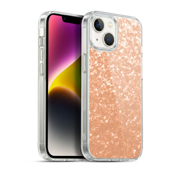 PLdesign Sparkle Prints Peach Soft Gel Case for Apple iPhone 14