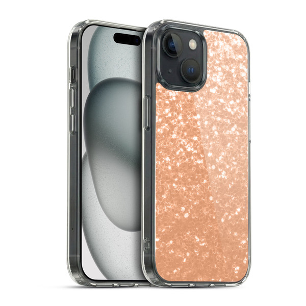PLdesign Sparkle Prints Peach Soft Gel Case for Apple iPhone 15 & MagSafe