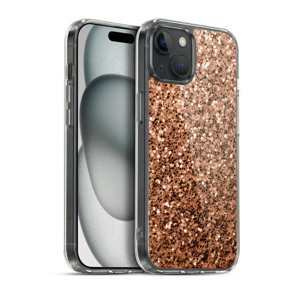 PLdesign Sparkle Prints Bronze Soft Gel Case for Apple iPhone 15 Plus & MagSafe