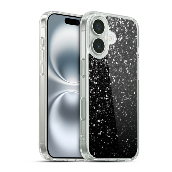 PLdesign Sparkle Prints Black Soft Gel Case for Apple iPhone 16 & MagSafe
