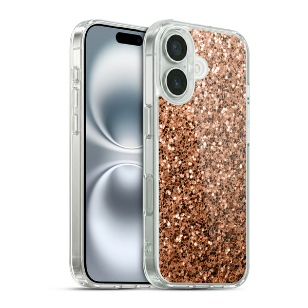 PLdesign Sparkle Prints Bronze Soft Gel Case for Apple iPhone 16 & MagSafe