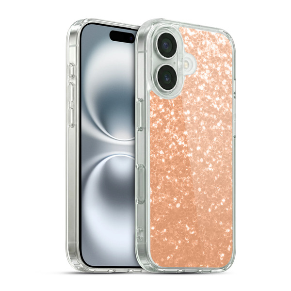PLdesign Sparkle Prints Peach Soft Gel Case for Apple iPhone 16 & MagSafe