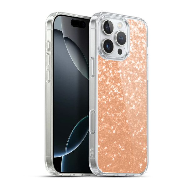 PLdesign Sparkle Prints Peach Soft Gel Case for Apple iPhone 16 Pro Max & MagSafe