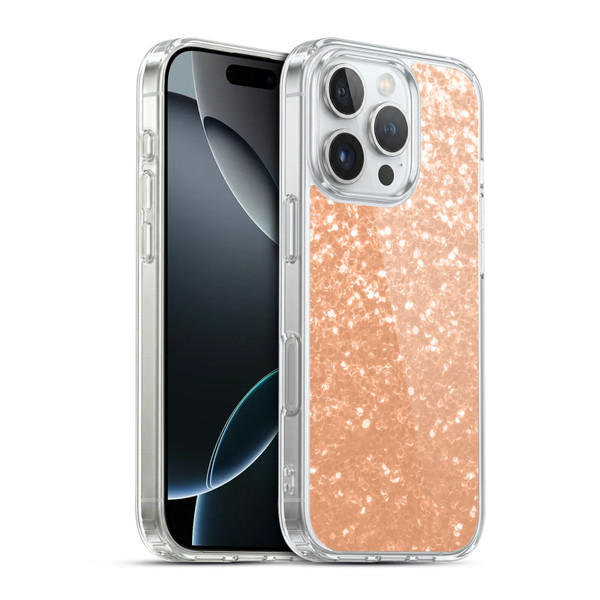 PLdesign Sparkle Prints Peach Soft Gel Case for Apple iPhone 16 Pro & MagSafe