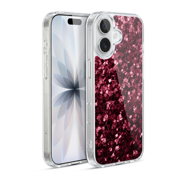 PLdesign Sparkle Prints Burgundy Red Soft Gel Case for Apple iPhone 17