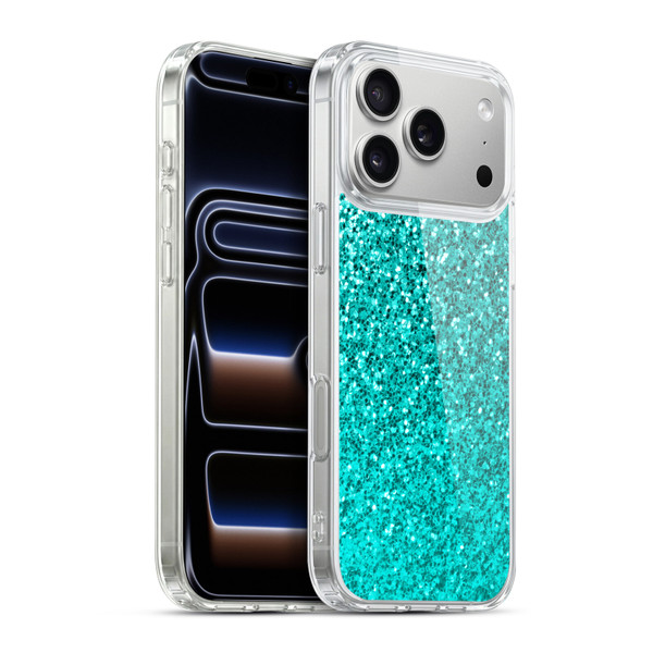 PLdesign Sparkle Prints Aqua Blue Soft Gel Case for Apple iPhone 17 Pro Max