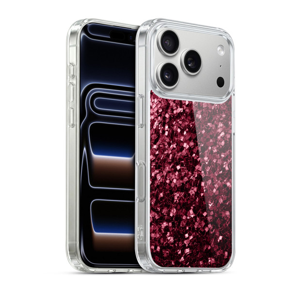 PLdesign Sparkle Prints Burgundy Red Soft Gel Case for Apple iPhone 17 Pro