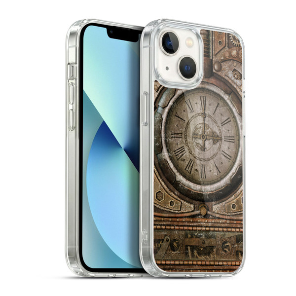 Simone Gatterwe Steampunk Grunge Clock Soft Gel Case for Apple iPhone 13