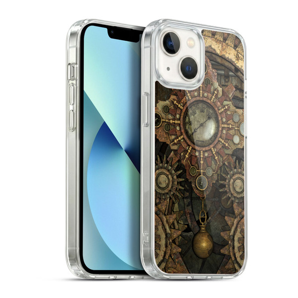 Simone Gatterwe Steampunk Rusty Vintage Gears Soft Gel Case for Apple iPhone 13