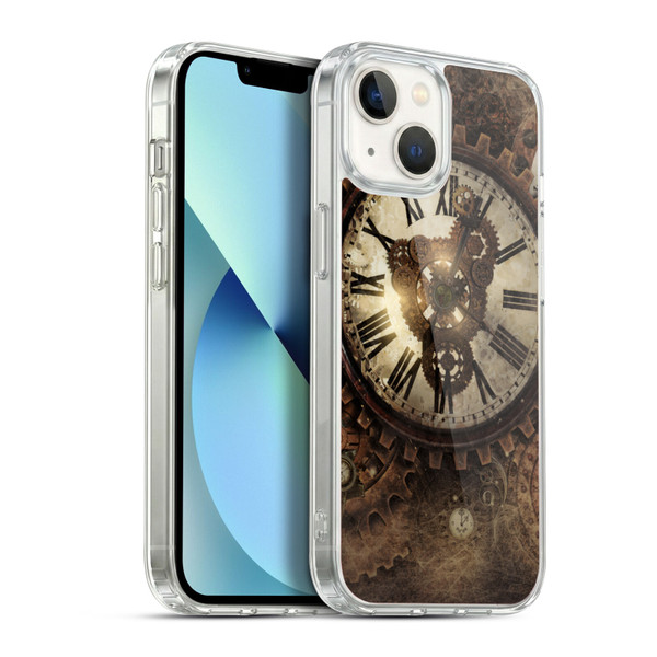 Simone Gatterwe Steampunk Vintage Clock Soft Gel Case for Apple iPhone 13