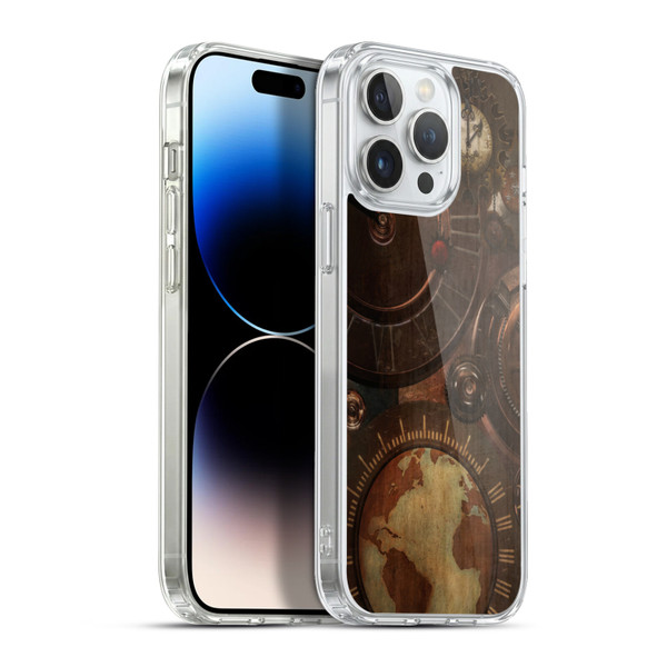 Simone Gatterwe Steampunk Clocks And Gears Soft Gel Case for Apple iPhone 13 Pro Max & MagSafe