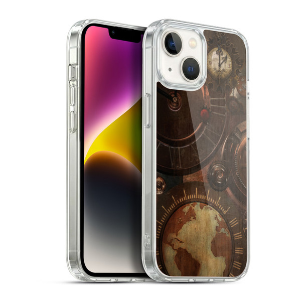 Simone Gatterwe Steampunk Clocks And Gears Soft Gel Case for Apple iPhone 14