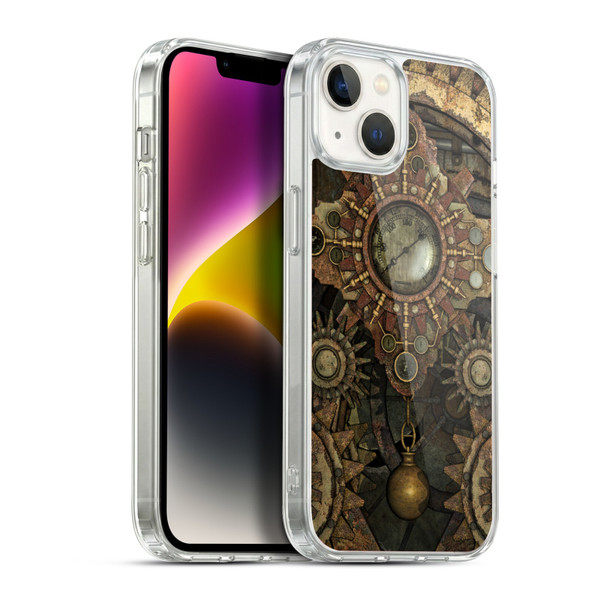 Simone Gatterwe Steampunk Rusty Vintage Gears Soft Gel Case for Apple iPhone 14 Plus & MagSafe