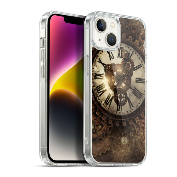 Simone Gatterwe Steampunk Vintage Clock Soft Gel Case for Apple iPhone 14 Plus & MagSafe