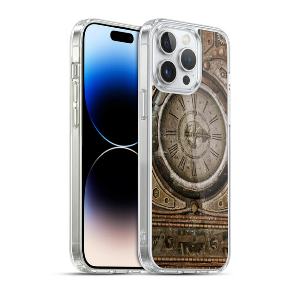 Simone Gatterwe Steampunk Grunge Clock Soft Gel Case for Apple iPhone 14 Pro Max & MagSafe
