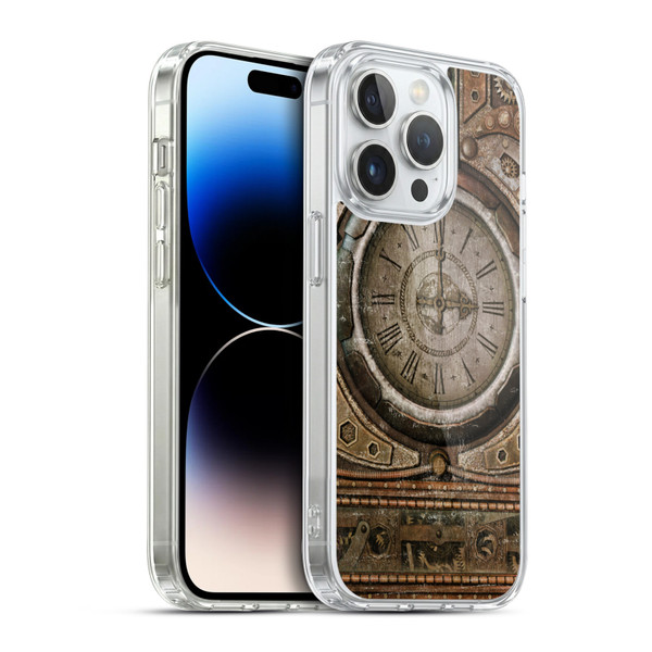 Simone Gatterwe Steampunk Grunge Clock Soft Gel Case for Apple iPhone 14 Pro & MagSafe