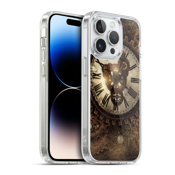 Simone Gatterwe Steampunk Vintage Clock Soft Gel Case for Apple iPhone 14 Pro & MagSafe