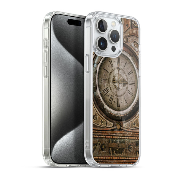 Simone Gatterwe Steampunk Grunge Clock Soft Gel Case for Apple iPhone 15 Pro Max & MagSafe