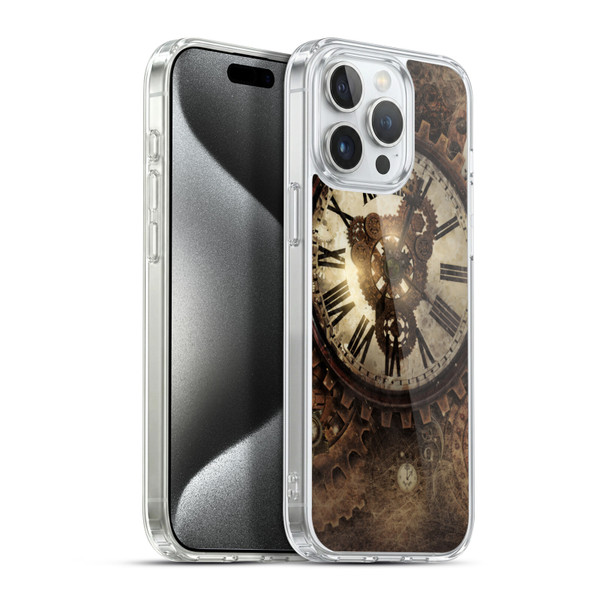 Simone Gatterwe Steampunk Vintage Clock Soft Gel Case for Apple iPhone 15 Pro Max & MagSafe
