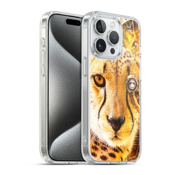 Simone Gatterwe Steampunk Cheetah Soft Gel Case for Apple iPhone 15 Pro & MagSafe