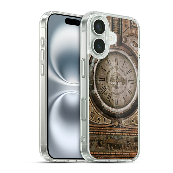 Simone Gatterwe Steampunk Grunge Clock Soft Gel Case for Apple iPhone 16 & MagSafe