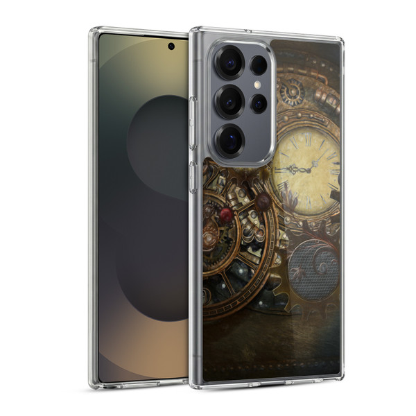 Simone Gatterwe Steampunk Clocks Soft Gel Case for Samsung Galaxy S25 Ultra & MagSafe