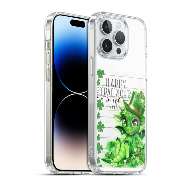 Sheena Pike Holiday St. Patrick Day Clover Dragon Soft Gel Case for Apple iPhone 14 Pro Max & MagSafe