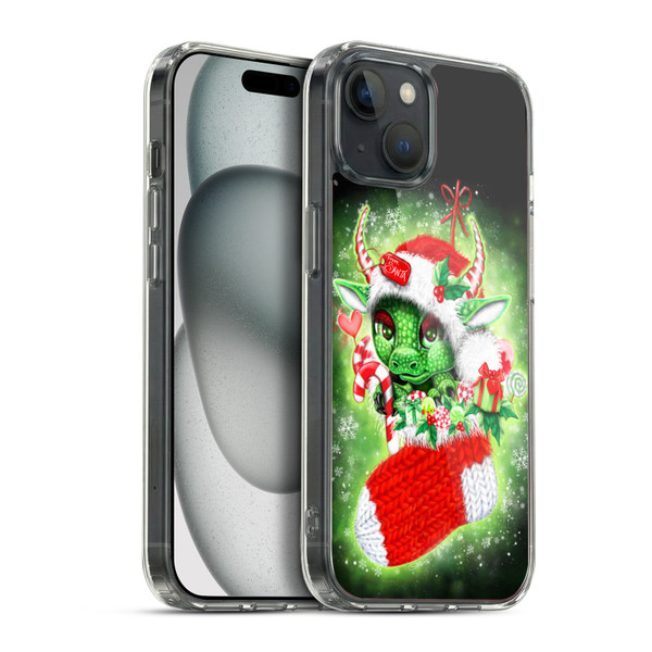 Sheena Pike Holiday Stocking Christmas Dragon Soft Gel Case for Apple iPhone 15 Plus & MagSafe