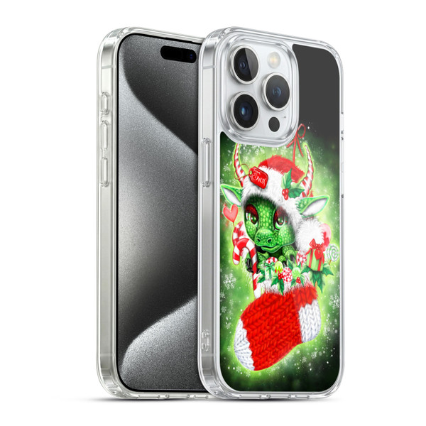Sheena Pike Holiday Stocking Christmas Dragon Soft Gel Case for Apple iPhone 15 Pro & MagSafe