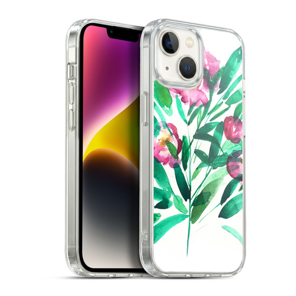 Mai Autumn Floral Blooms Peonies Soft Gel Case for Apple iPhone 14