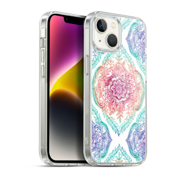 Micklyn Le Feuvre Floral Patterns Indian Ink Rainbow Version Soft Gel Case for Apple iPhone 14
