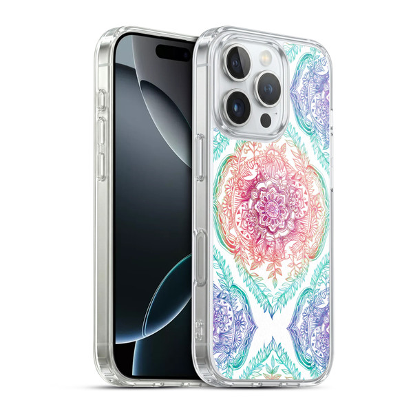 Micklyn Le Feuvre Floral Patterns Indian Ink Rainbow Version Soft Gel Case for Apple iPhone 16 Pro & MagSafe