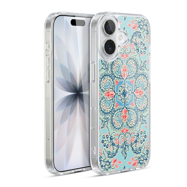 Micklyn Le Feuvre Floral Patterns Red And Blue Soft Gel Case for Apple iPhone 17