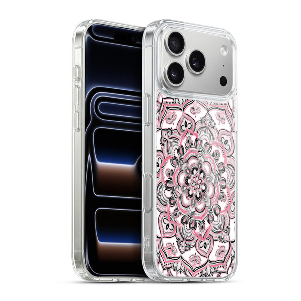 Micklyn Le Feuvre Floral Patterns Monochrome And Pink Soft Gel Case for Apple iPhone 17 Pro Max