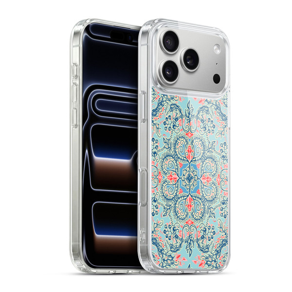 Micklyn Le Feuvre Floral Patterns Red And Blue Soft Gel Case for Apple iPhone 17 Pro Max